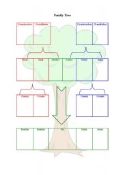English Worksheet: Family Tree Chart