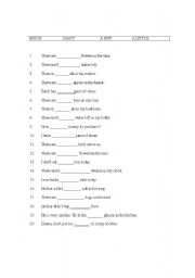 English Worksheet: Much Many A Few A Little