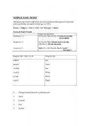 English Worksheet: Simple Past Tense