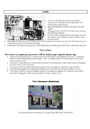 English Worksheet: Toms Diner