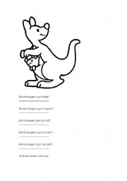 English Worksheet: Has the cangaroo got a baby?