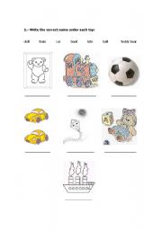 English Worksheet: Toys