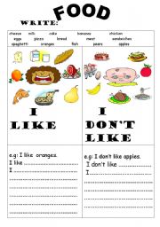 English Worksheet: FOOD