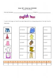 English Worksheet: Revising clothing, days of the week and weather
