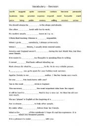 English Worksheet: Fill in the gaps using vocabulary from the box.