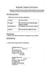 English Worksheet: song