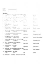 English Worksheet: Grammar Intermediate test