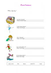 English Worksheet: Present Continuous