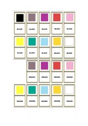 English Worksheet: Domino ten colors -1