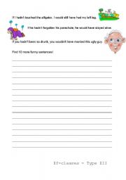 IF-CLAUSE Type 3 - funny sentences worksheet