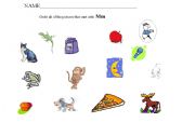 English Worksheet: Does It Start With the Letter M?