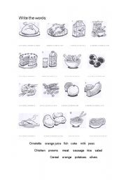 English Worksheet: food