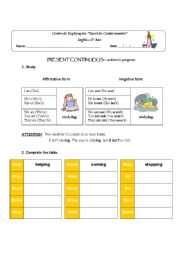 English Worksheet: Present Continuous