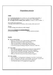 English worksheet: Prepositions