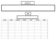 English Worksheet: a permanent calendar