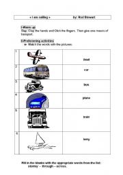 English Worksheet: Iam sailing