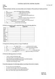 English Worksheet: Quiz