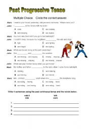 English Worksheet: past progressive