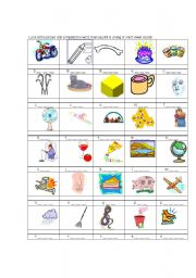 English Worksheet: long & sort vowel sound