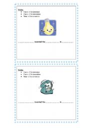 English Worksheet: Inventions