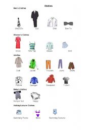 clothes - ESL worksheet by adrih