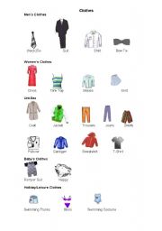 English Worksheet: clothes