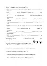 English worksheet: conditionlas