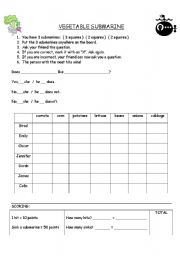 English Worksheet: Vegetable Submarine (Battleship)