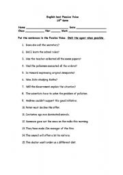 English Worksheet: passive voice