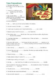 English Worksheet: TIME PREPOSITION