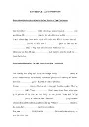 English Worksheet: Past Simple or Continuous