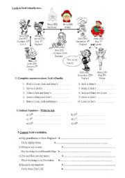 English Worksheet: Jacks family tree