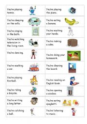 English Worksheet: PRESENT CONTINUOUS CHARADES