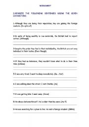 English Worksheet: LINKING WORDS