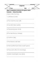 English worksheet: comparative