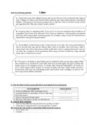 English Worksheet: comprehension