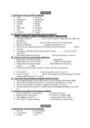 English Worksheet: review