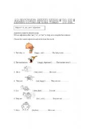 English Worksheet: verb to be + adjective