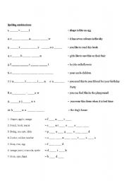 English Worksheet: 50 Spelling Test with description sentence