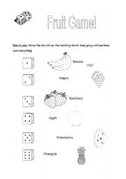 English Worksheet: Fruit Game