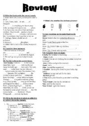 English Worksheet: review