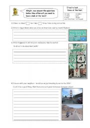 English Worksheet: Which way now?