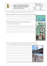 English Worksheet: Which way now?