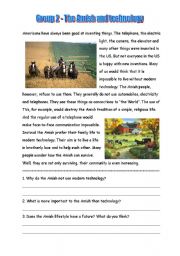 English Worksheet: Amish Text 2 