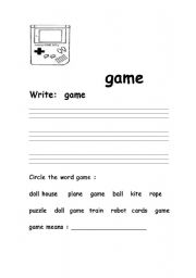 English worksheet: vocabulary