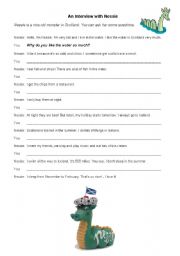 English Worksheet: The Loch Ness Monster - Interview II