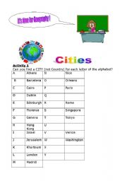 English Worksheet: Its time for geography