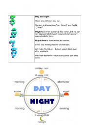 English Worksheet: day and night