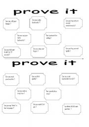 English Worksheet: Prove it !