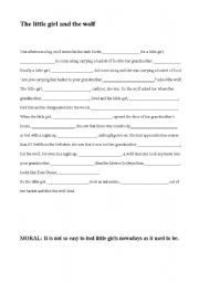 English Worksheet: Non-defining relative clause - The little girl and the wolf